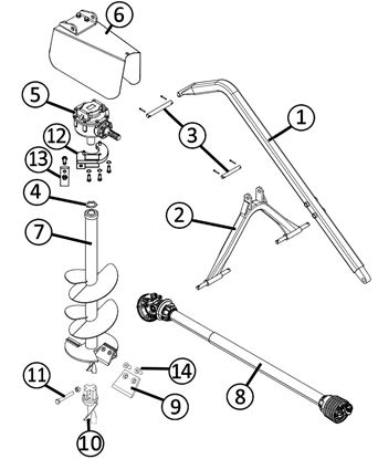 Picture of 9 in Post Hole Digger (PHD-09-SC)  Parts Diagram